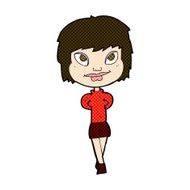 comic cartoon happy woman N53