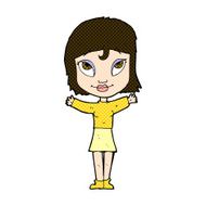 comic cartoon woman with open arms N24