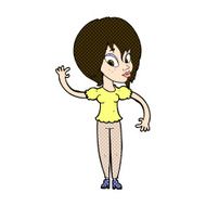 comic cartoon woman waving N77