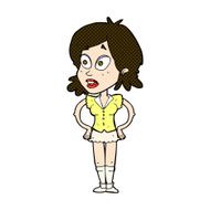 comic cartoon woman with hands on hips N49