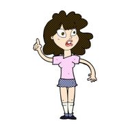 comic cartoon woman making point N6