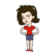 comic cartoon woman with hands on hips N50
