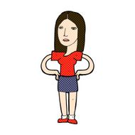 comic cartoon woman with hands on hips N51