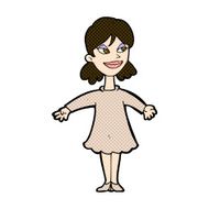 comic cartoon woman with open arms N26