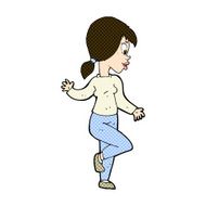comic cartoon woman waving N78
