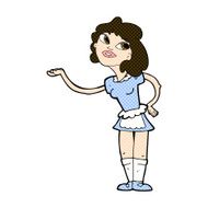 comic cartoon waitress serving N3