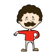 comic cartoon man making camp gesture N7
