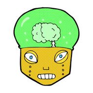 comic cartoon spooky robot head N3