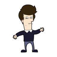 comic cartoon waving man N9