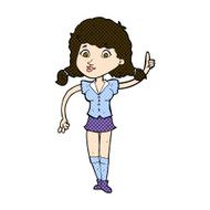 comic cartoon pretty woman with idea N19