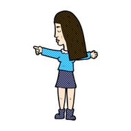 comic cartoon woman pointing N48
