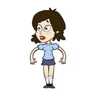 comic cartoon surprised woman N53