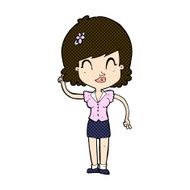 comic cartoon pretty woman with idea N20