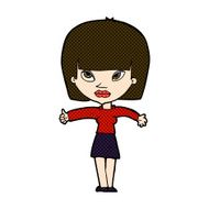 comic cartoon woman giving thumbs up symbol N17