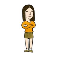 comic cartoon woman with folded arms N7