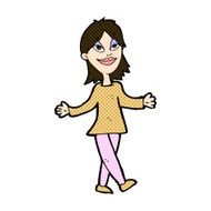 comic cartoon woman with no worries N10