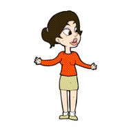 comic cartoon pretty woman explaining something N3
