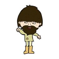 comic cartoon hippie man in wellington boots N3