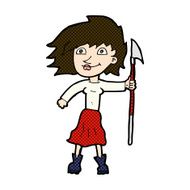 comic cartoon woman with spear N3