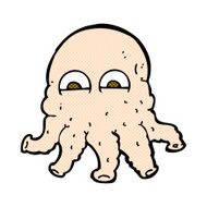 comic cartoon alien squid face N8