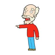 comic cartoon scared old man pointing N3