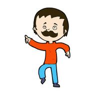 comic cartoon man with mustache pointing N7