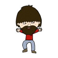 comic cartoon happy man with beard N11