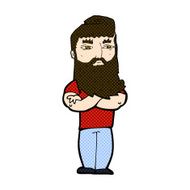 comic cartoon serious man with beard N6