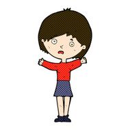 comic cartoon worried woman N16