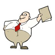comic cartoon happy boss with file N3
