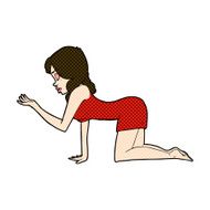 comic cartoon woman on all fours N5