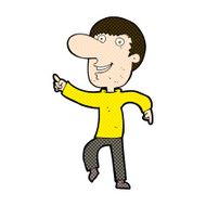 comic cartoon happy man dancing N8