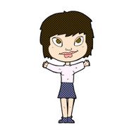 comic cartoon woman waving arms N5