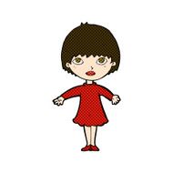 comic cartoon woman in dress N9
