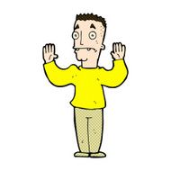 comic cartoon man surrendering N3