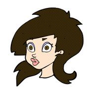 comic cartoon pretty surprised woman N2