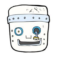 comic cartoon robot head N17