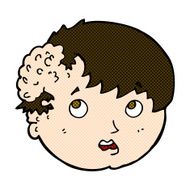 comic cartoon boy with ugly growth on head N3