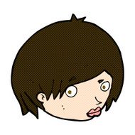 comic cartoon female face with raised eyebrow N3