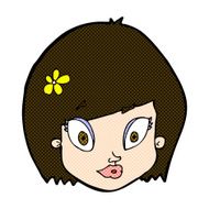 comic cartoon happy female face N39