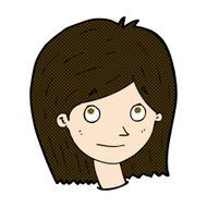 comic cartoon happy female face N40