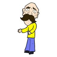 comic cartoon lonely old man N3