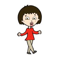 comic cartoon woman shrugging shoulders N113