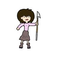 comic cartoon woman with harpoon N3