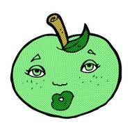 comic cartoon apple with face N5