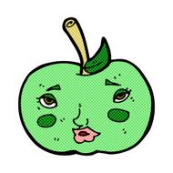 comic cartoon apple with face N6