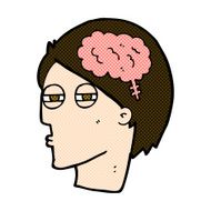comic cartoon man thinking carefully N3