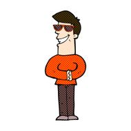comic cartoon grinning man wearing sunglasses N2
