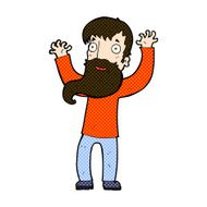 comic cartoon excited man with beard N3