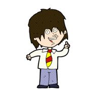 comic cartoon school boy with idea N6